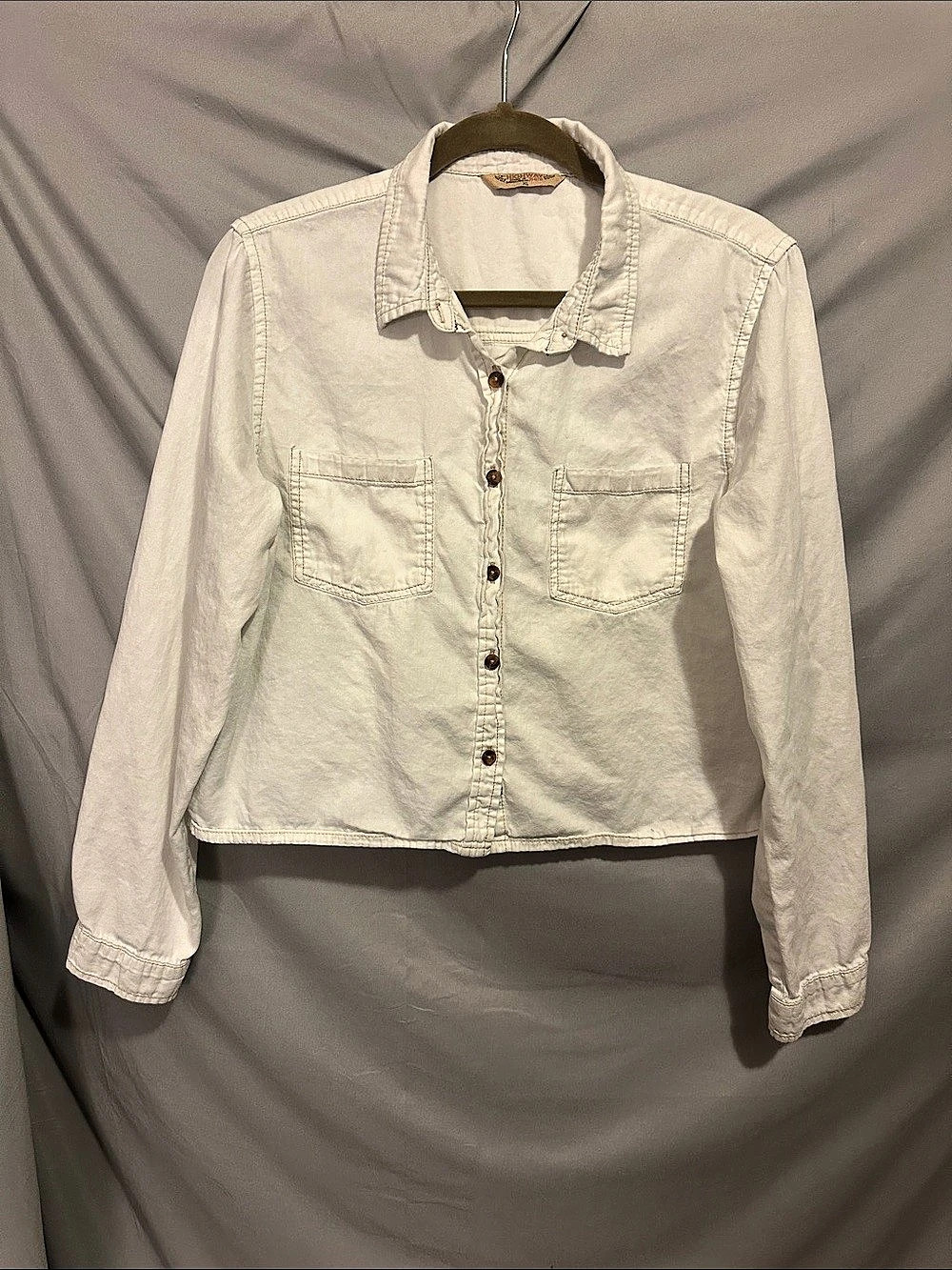 Vintage Highway Jeans Women's White button up Size XL Like New single stitching